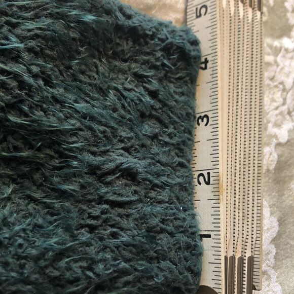 Skies are Blue Sz 0X Teal Green Blue Eyelash Cardigan Used Pit to Pit 24 1/2" - Picture 12 of 15